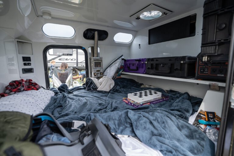 King size mattress in the Mammoth Overland HV trailer